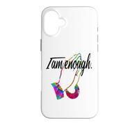 Custodia per iPhone 16 Plus MOTIVATIONAL " I AM ENOUGH " Colorful Praying Hands