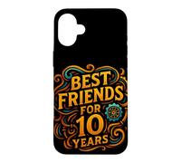 Custodia per iPhone 16 Plus Motivo con scritta in lingua tedesca "Beste Freunde seit 10 Jahren Freundschaft"