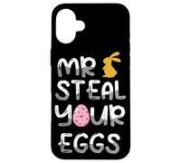 Custodia per iPhone 16 Plus Mr Steal Your Eggs Uovo Domenica di Pasqua divertente Pasqua