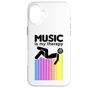 Custodia per iPhone 16 Plus Music Is My Therapy Equalizzatore DJ Arcobaleno Ingegnere del suono