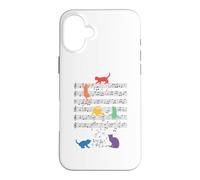 Custodia per iPhone 16 Plus Musica divertente gatto LGBT Giocare con nota e chiave