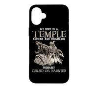Custodia per iPhone 16 Plus My Body Is A Temple Ancient Crumbling Probably Cursed