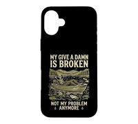 Custodia per iPhone 16 Plus My Give A Damn Is Broken Funny Retirement Fishing Dad