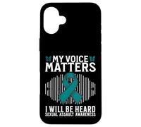 Custodia per iPhone 16 Plus My Voice Matters Support Sexual Assault Awareness Gifts