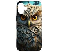 Custodia per iPhone 16 Plus Mystical Fantasy Owl - Magico bosco Steampunk Art