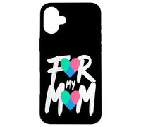 Custodia per iPhone 16 Plus Nastro a forma di cuore per la sensibilizzazione sul cancro alla tiroide per la mia mamma