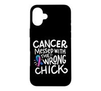 Custodia per iPhone 16 Plus Nastro blu di tè del sopravvissuto del cancro della tiroide Chemo regalo
