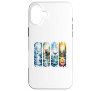 Custodia per iPhone 16 Plus Natura Wilderness Acquerello Scene Avventura