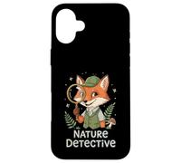 Custodia per iPhone 16 Plus Nature Explorer Detective Fox - Lente d'ingrandimento per bambini