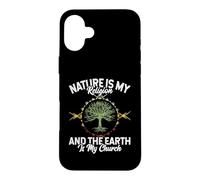 Custodia per iPhone 16 Plus Nature Is My Religion Earth Is My Church Native American Day
