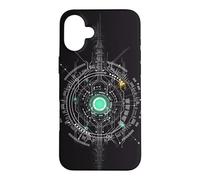 Custodia per iPhone 16 Plus Nave spaziale CPU Core Heart Geek Nerd Space UFO