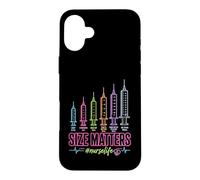 Custodia per iPhone 16 Plus Needle Size Matters Funny Nursing And Nurses