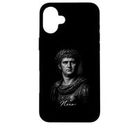 Custodia per iPhone 16 Plus Nero Imperatore Romano Ritratto Antica Roma Icona