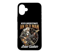 Custodia per iPhone 16 Plus Never Underestimate an Old Man with A Bass Guitar Player Dad