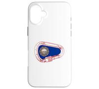 Custodia per iPhone 16 Plus New Hampshire Flag Rock Climbing Moschettone