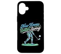 Custodia per iPhone 16 Plus New Knees Better Swing Pensionato Golfista Ginocchio Sostituzione