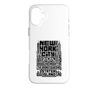 Custodia per iPhone 16 Plus New York City Skyline T Shirt NYC Boroughs Vintage Graphic