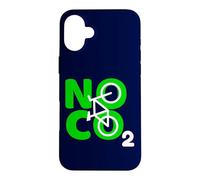 Custodia per iPhone 16 Plus No CO2 Ecology Citazione Think Green Eco Biker Save The Planet