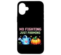 Custodia per iPhone 16 Plus No Fighting Just Farming Gioco Cozy Pixel Zucca
