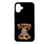 Custodia per iPhone 16 Plus No Thoughts Just Vibes Frog Mindfulness Meditation Mushroom