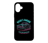 Custodia per iPhone 16 Plus Noah's Garage Hotrod Classic Car Design per il nome Noah