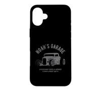Custodia per iPhone 16 Plus Noah's Garage Hotrod Classic Car Design per il nome Noah