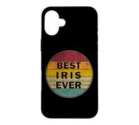 Custodia per iPhone 16 Plus Nome personalizzato Iris I love Iris Retro Vintage Style
