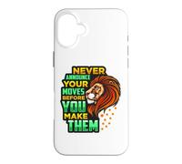 Custodia per iPhone 16 Plus Non annunciare mai le tue mosse prima di farle Leo King Lion