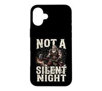Custodia per iPhone 16 Plus Non è una notte silenziosa - Babbo Natale divertente e duro