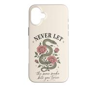 Custodia per iPhone 16 Plus Non lasciare mai che lo stesso serpente ti morda due volte rosa serpente