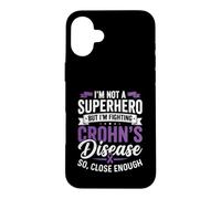 Custodia per iPhone 16 Plus Non sono un supereroe ma sto combattendo la malattia di Crohn