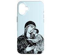 Custodia per iPhone 16 Plus Nostra Beata Madre Maria e Bambino Mater Amabilis Cattolica