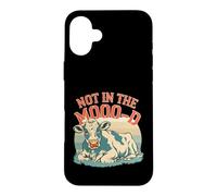 Custodia per iPhone 16 Plus Not In The Moo-d Moo-d Mucca Divertente Sarcastico Bovino