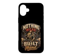 Custodia per iPhone 16 Plus Nothing Deak Built By Hand Construction Worker Citazione