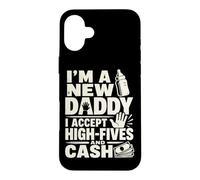Custodia per iPhone 16 Plus Nuovo padre papà annuncio High Five umorismo