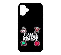 Custodia per iPhone 16 Plus Nurse Life Chaos Coffee Repeat ER Medical