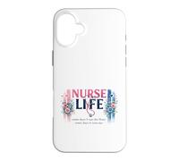 Custodia per iPhone 16 Plus Nurse Life - Stetoscopio floreale per operatori sanitari