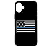 Custodia per iPhone 16 Plus Nurse Police Wife Officer Thin Blue Line Heart Flag