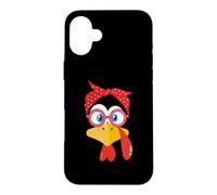 Custodia per iPhone 16 Plus Occhiali da sole rossi da donna con volto divertente del Ringraziamento Turchia