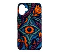 Custodia per iPhone 16 Plus Occhio botanico come simbolo astratto talismano celeste arte