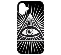Custodia per iPhone 16 Plus Occhio onnivista, simbolo, piramide, Dio, massone, stella