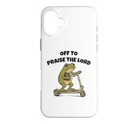 Custodia per iPhone 16 Plus Off to Praise The Lord Funny Christian Meme Frog Humor