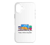 Custodia per iPhone 16 Plus Oggi sarò un pigro Blob No Cat Not Today Kitten Funny