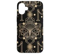 Custodia per iPhone 16 Plus Opera d'arte ispirata alla vita notturna Art Deco con elegante geometria