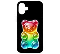 Custodia per iPhone 16 Plus Orsetto gommoso Candy Rainbow