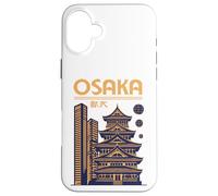 Custodia per iPhone 16 Plus Osaka, notte, orizzonte, pagoda, castello, e, moderno, torri