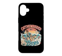 Custodia per iPhone 16 Plus Outnumbered By Boys Beach Divertente Ragazzo Mamma