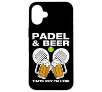 Custodia per iPhone 16 Plus Padel & Beer divertente padel ball giocatore