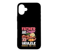 Custodia per iPhone 16 Plus Padre e figlia Ukulele Buddies For Life Music Player
