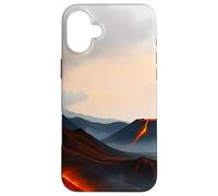 Custodia per iPhone 16 Plus Paesaggio vulcanico Lava Mountain Horizon Scene